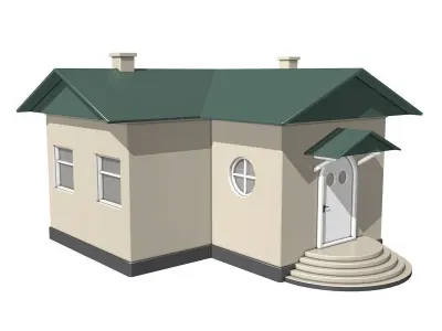 House with Green Roof 3D model