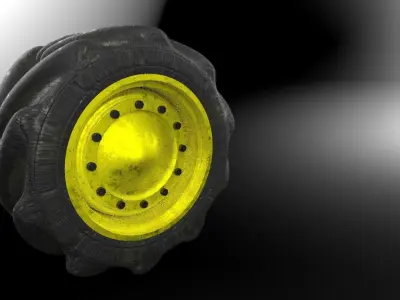 Truck Tyre with Rim and Textures 3D model