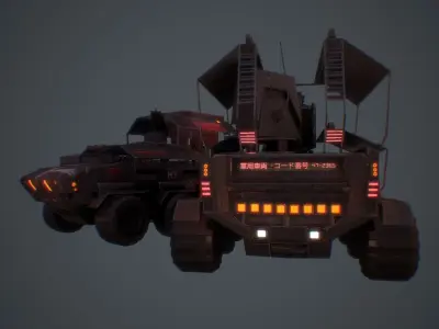 Cyberpunk Military Vehicle Low-poly 3D model