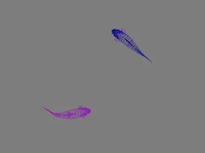 Ink Fish ink painting animation 3D model