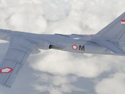 Tupolev TU-16 Indonesian Air Force AURI Low Poly 3D model Low-poly 3D model