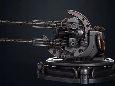 Guardian Cannon Low-poly 3D model