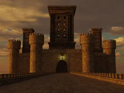 castle - mid poly - blender and FBX 3D model