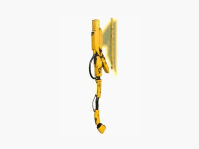 SciFi War Axe A08 Yellow - Sci Fi Weapon Design Low-poly 3D model