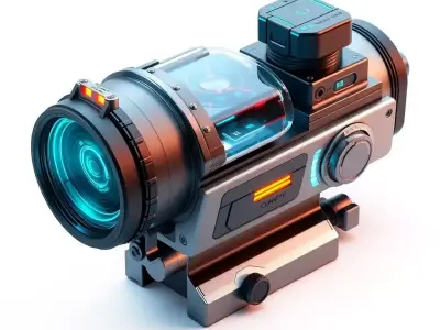 Futuristic SciFi Weapon Scope Low-poly 3D model