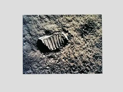 Astronaut footprint on the Moon-3D print Low-poly 3D model