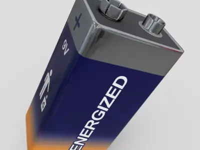 Battery 9V Low-poly 3D model