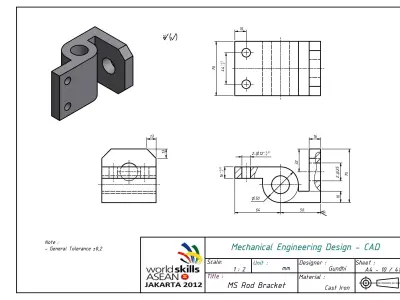 MS Rod Bracket Free 3D model