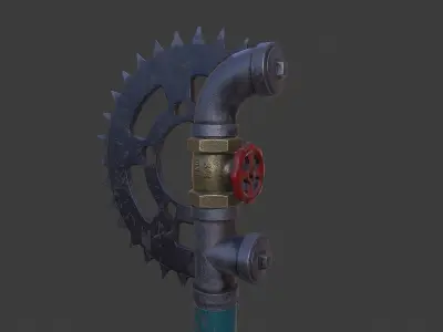 Zombie weapon Ax Free low-poly 3D model
