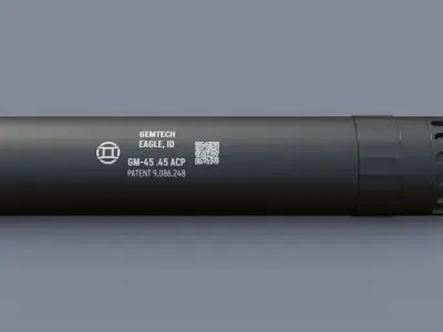 Gemtech GM-45 suppressor Low-poly 3D model