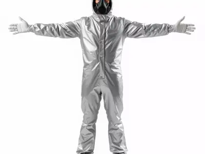 Silver Hazmat Suit model pack Low-poly 3D model