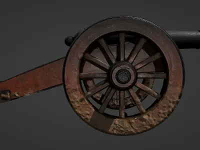 Cannon - Low Poly old Low-poly 3D model