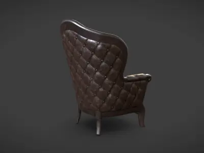 Fireplace Armchair Low-poly 3D model