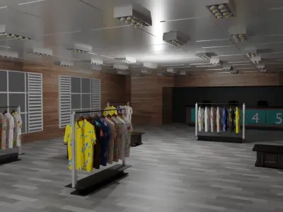 Clothing Store Interior Low-poly 3D model purchase
