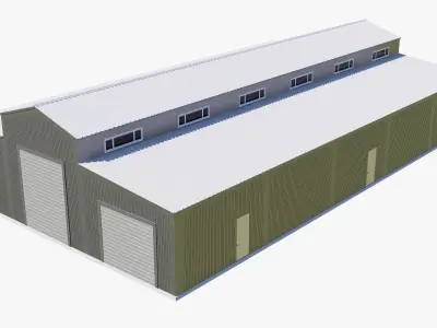 warehouse Low-poly 3D model Low-poly