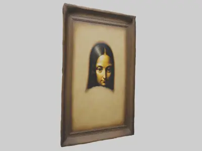 Mona Lisa painting Low-poly 3D model