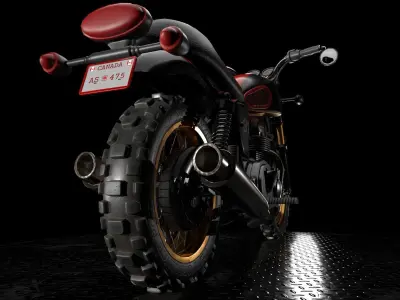 Cafe Racer Low-poly 3D model