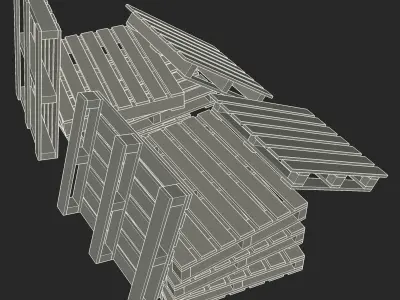 Wooden industrial staff 3D Model Pack