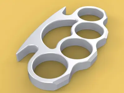 BRASS KNUCKLES KNUCKLE DUSTER SELF DEFENSE FIST LOAD GRIP HAND 3D model