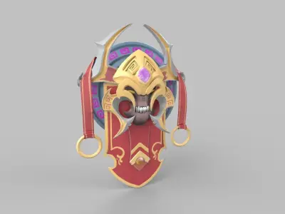  Stylized shield Low-poly 3D model