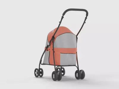 Baby stroller 3D model 3D model 6