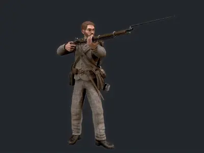 Soldier 2 version 2  Low-poly 3D model