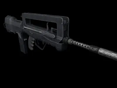 low poly game ready weapon asset Low-poly 3D model
