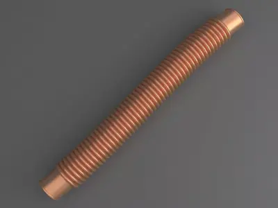 Hog Oval Corrugated Hose 01 Copper 3D model
