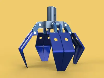 THUMB GRAB BUCKET CRANE ATTACHMENT ARM GRABBER GRAPPLE HOOK JAW 3D model