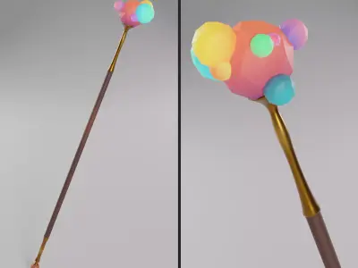Ico Staff Low-poly 3D model