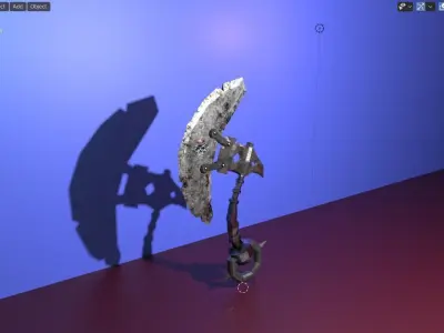 old axe Low-poly 3D model