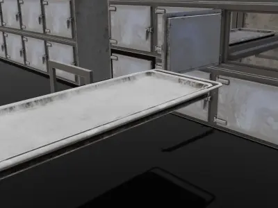 Mortuary Storage Racks 3D Model Low-poly 3D model