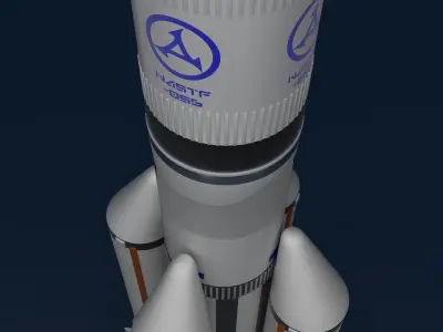 Rocket Low-poly 3D model