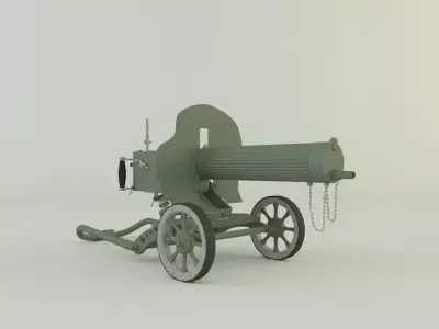 Old machine gun 3D model purchase
