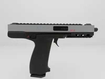 Sci-Fi Machine Pistol - Game Ready - Rigged Low-poly 3D model