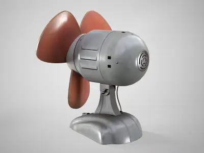 Retro Desk Fan - Vintage Office Table Fan Game Ready AAA Low-poly 3D model