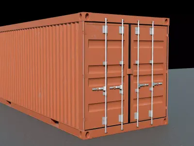 Red Shipping Container- 4k PBR Low-poly 3D model