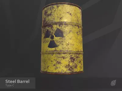 Steel Barrel - Type C Low-poly 3D model