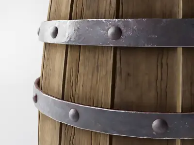 Wooden barrel 3D model purchase