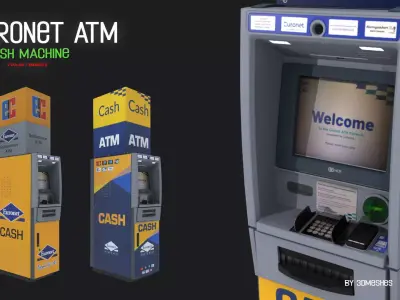 Euronet ATM - Cash Machine  Low-poly 3D model