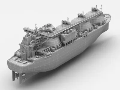 LNG Gas Carrier Low-poly Low-poly 3D model