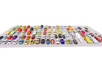 72 car collection  3D model