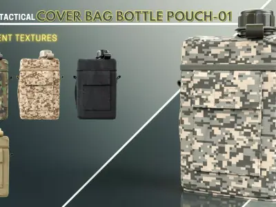 Military-Tactical Cover Bag Bottle Pouch 01 Free 3D model