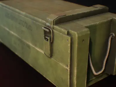 PBR Army Box - 4K Low-poly 3D model