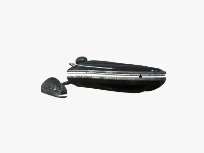 Alien Spaceship UFO H10 Full Black - Sci Fi Spacecraft Design Low-poly 3D model