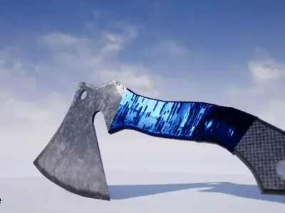  Kitchen hatchet from USSR Low-poly 3D model