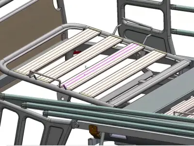 Hospital Adjustable Bed with Side Rails and Swivel Casters 3D model