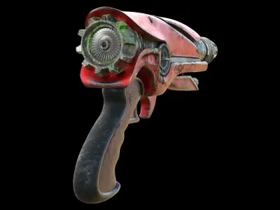 Futuristic Raygun Low-poly 3D model