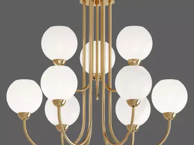 Carisa Collection 9 Light Vintage Gold Chandelier with Shade 3D model purchase