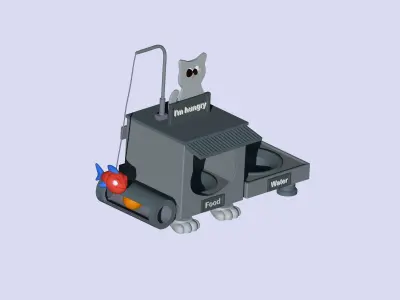Street feeder for stray cats Free 3D print model